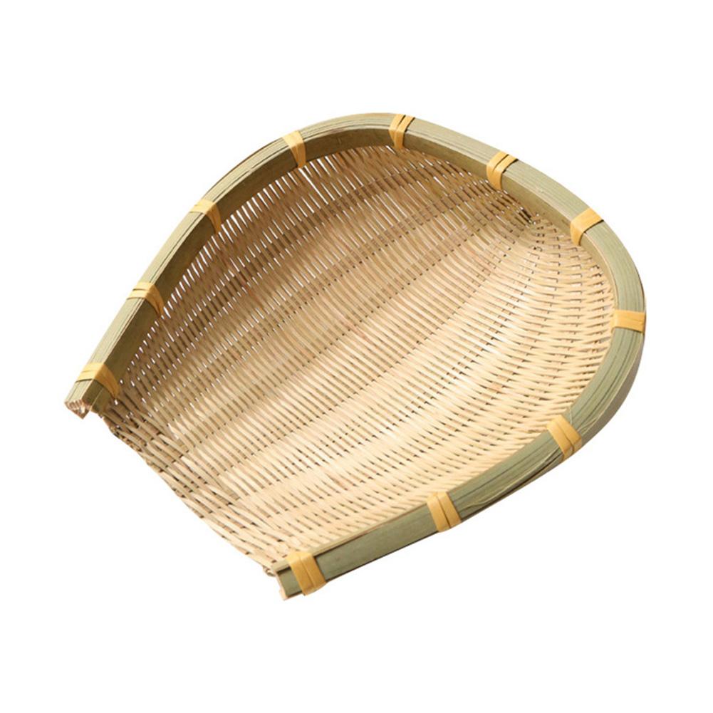 Bamboo Weaving Basket Open Bamboo Sieve Hand-woven Drying Bamboo Basket Fruit and Vegetable Storage Farmhouse Kitchen Basket