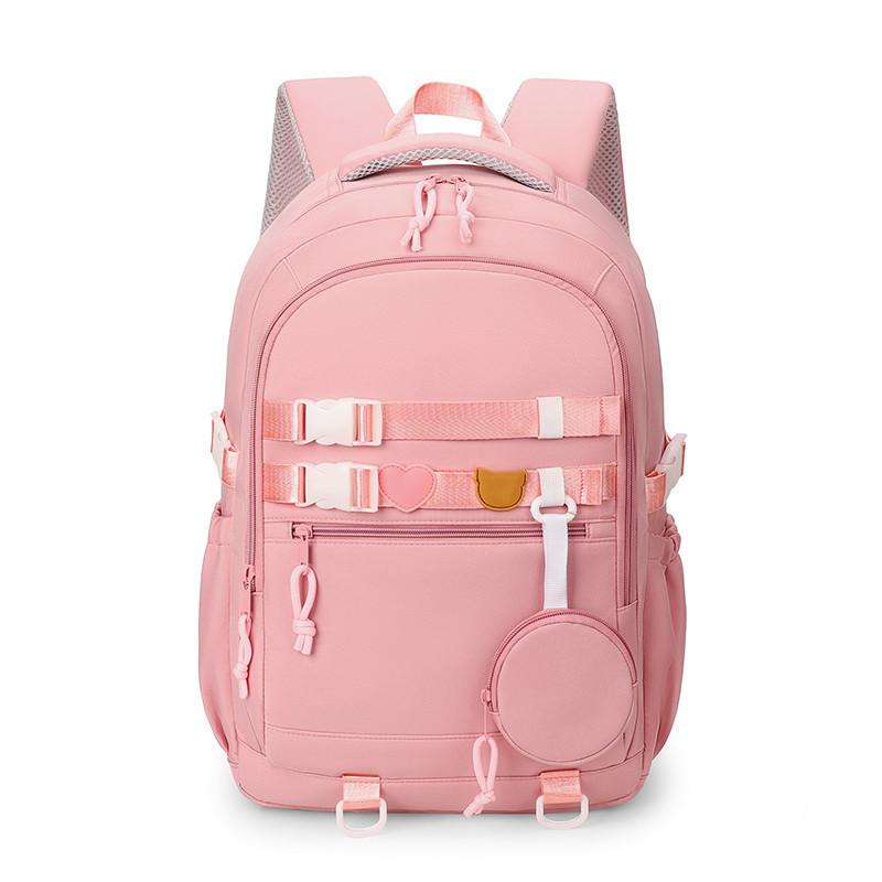 High-Value Student Schoolbag, High School Junior High School Student Large-Capacity Backpack, Simple Solid Color Versatile Backpack