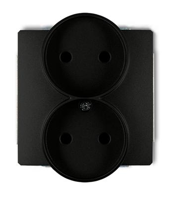 Deco Double Socket B/U Matte Black 12Dgpr-2P