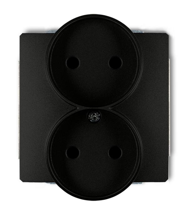 Deco Double Socket B/U Matte Black 12Dgpr-2P