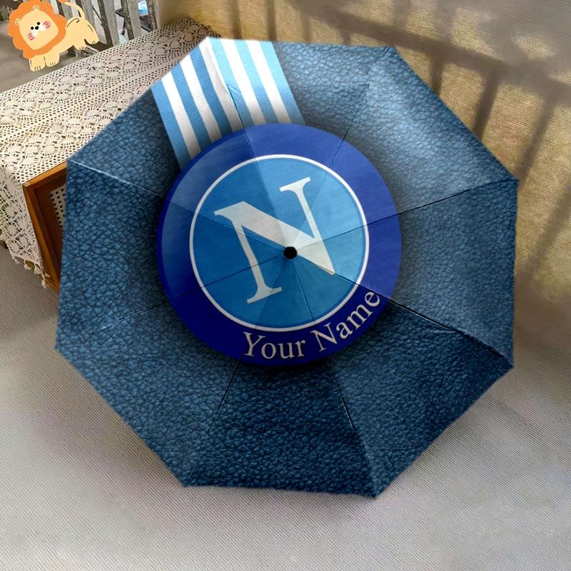 1 PC Automatic Folding Umbrella - SSC Napoli Custom Name Pattern, Portable & Foldable Design with 8 Ribs, Christmas Birthday Gifts