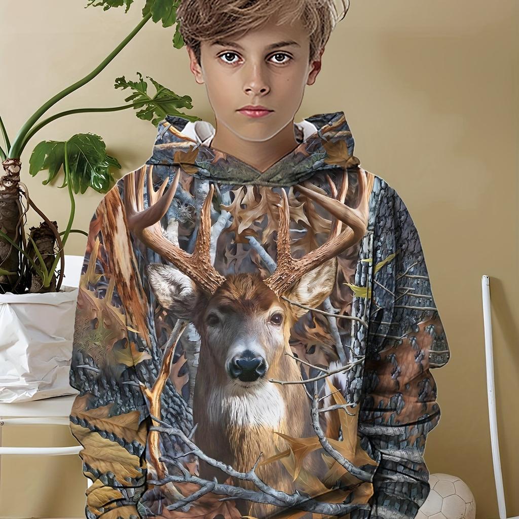 Ropa Infantil Niños Sudaderas con Capucha Manga Larga Estampado de Animales 3D Ropa de Primavera Otoño para Niños Casual Creativa Ropa para Niños Tops para Exteriores