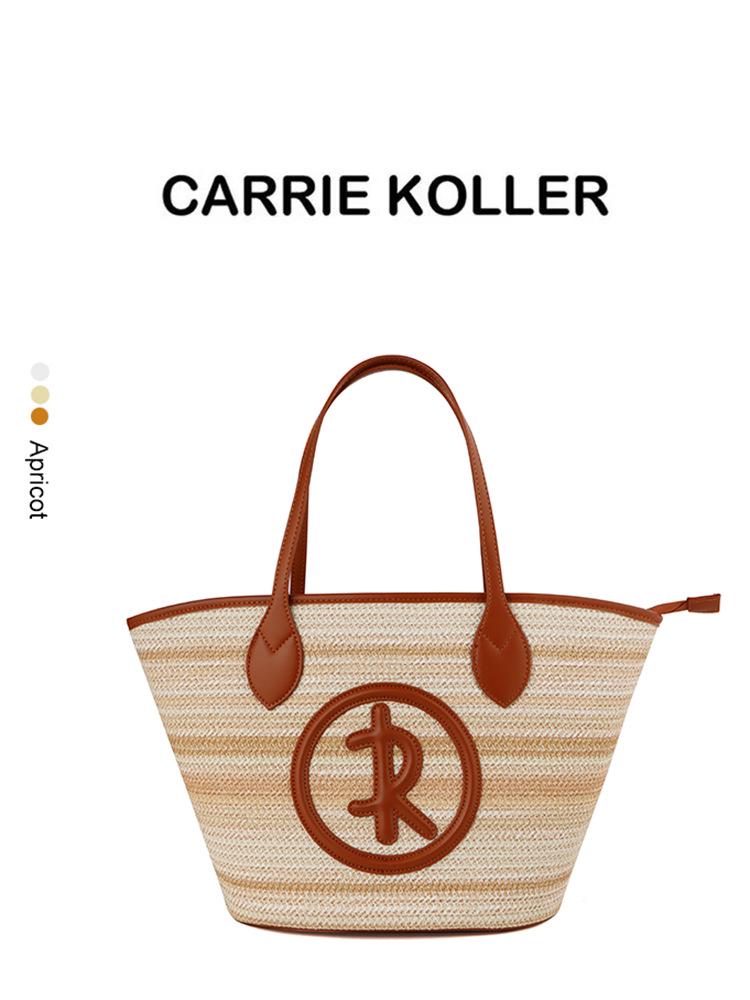 Korean Style Women's Straw Tote Bag - Large Capacity Woven Shoulder Bag for Beach or Commuting