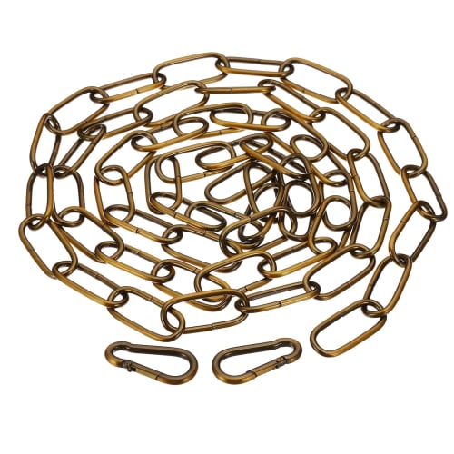 PATIKIL 1.82 M Golden Bronze Finish Lighting Hanging Chain, Metal Loop Chain for Hanging Plant Pendant Chandelier Light Fixtures