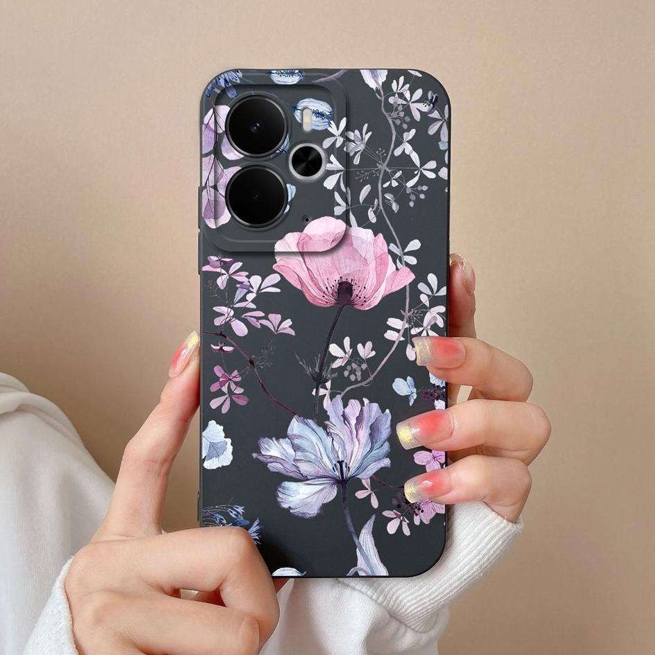 Pouzdro pro Oppo Realme Narzo 10 30 60 P3 C75x A5 Pro 14 14T 14X Luxusní pouzdra na telefon s květinovým potiskem Vysoce kvalitní nárazuvzdorný silikonový kryt pro Oppo