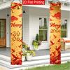 Door Couplet Banner 2pcs Set New Year Decor Red Gold No Power Needed for Garden