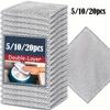 5/10/20pcs Double-Layer Steel Wire Microfiber Cleaning Cloth, Non-Scratch Dish & Pot Scrubber Rags for Kitchen
