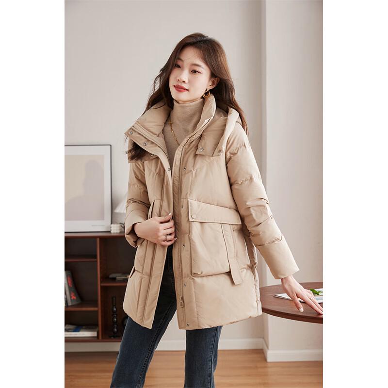 Fengxun Women's Winter Hooded Down Jacket FXJH3851