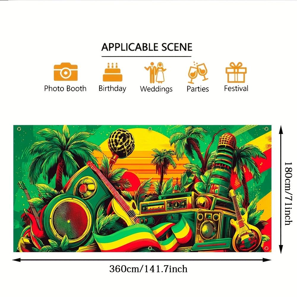 Flat printed garage banner 1 piece garage door banner with reggae music culture pattern