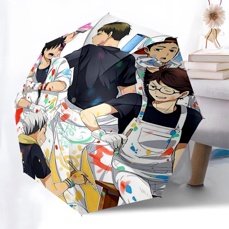 1pc Outdoor Umbrella with Anime Characters, Automatic Opening/Closing, Portable 3-Fold Design, 8-Rib Iron Frame - Perfect Gift for Fans, Traveler