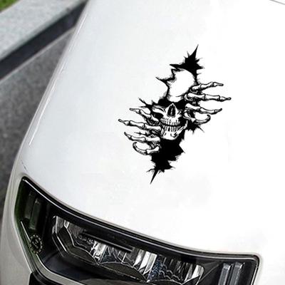 Skull Car Sticker Halloween Scary Decals Decoration SUV Decals For Car Truck SUV Motorcycle Vehicles Window Exterior Hood Body