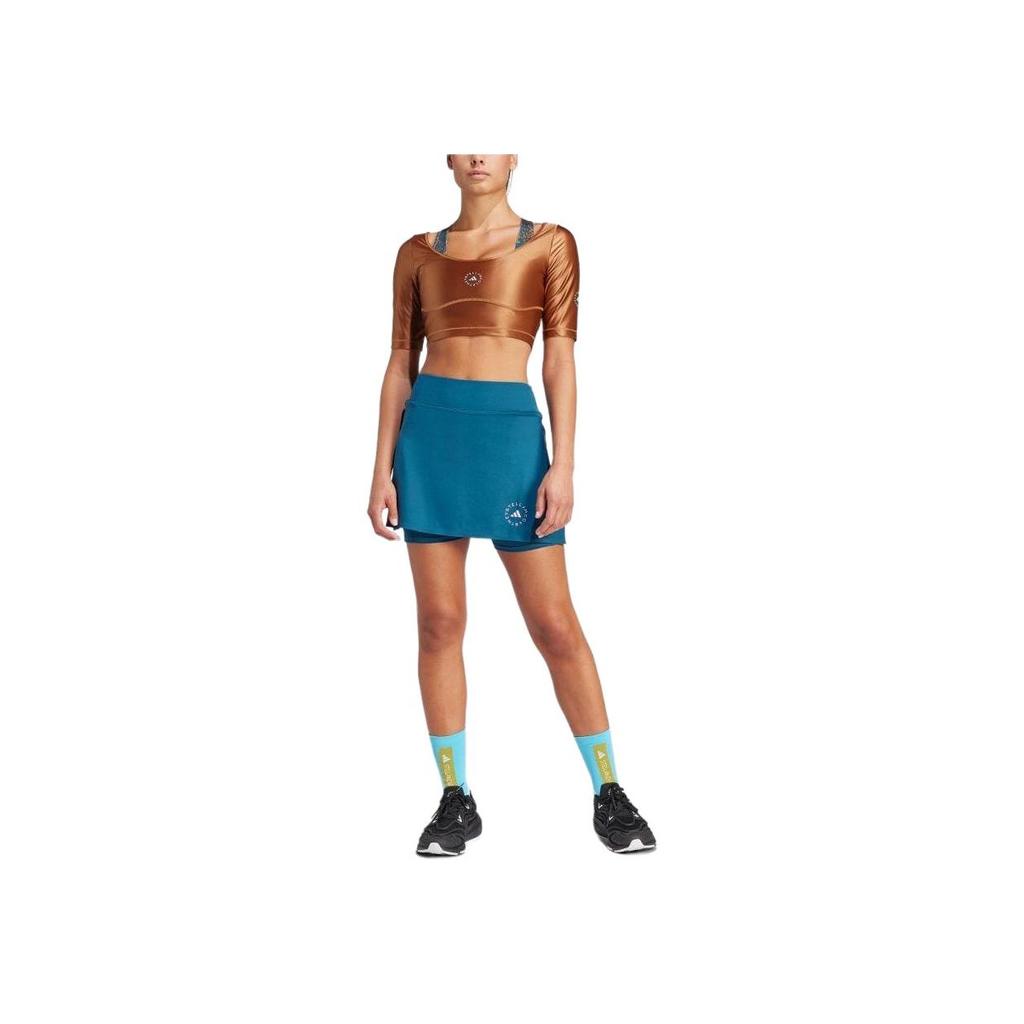 Adidas By Stella McCartney Logo Print Fashion Casual Skirt Women Skirts Blue IN3643