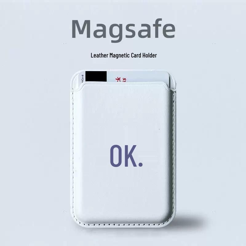 Leather MAGsafe Magnetic Card Holder for Apple Phones - Convenient Access Card Storage