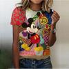 Cartoon Print Tops Fashion Simple Short-sleeved Versatile T-Shirts Women's