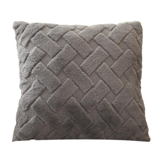 Plüsch-Kissenbezug Flauschiger Überwurf-Kissenbezug Quadratischer Kissenbezug mit verdecktem Reißverschluss für Wohnzimmer Schlafzimmer Heimbüro Dekoration