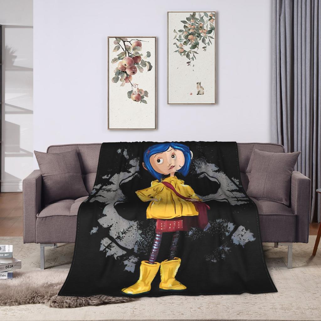 Coralines Plush Blanket Children cartoons Flannel Throw Blanket For Home Decor Super Warm Custom Quality Bedspread Gift Idea