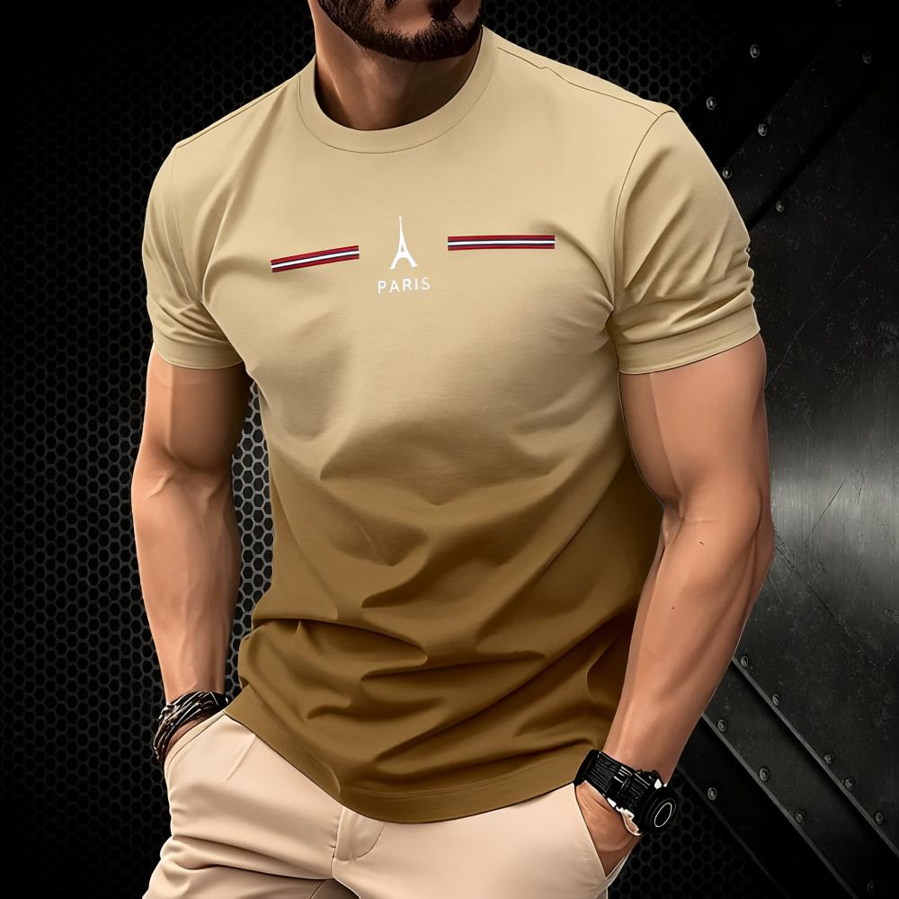 Summer men's T-shirt loose creative short sleeved top solid color retro street wear short sleeved round neck T-shirt top