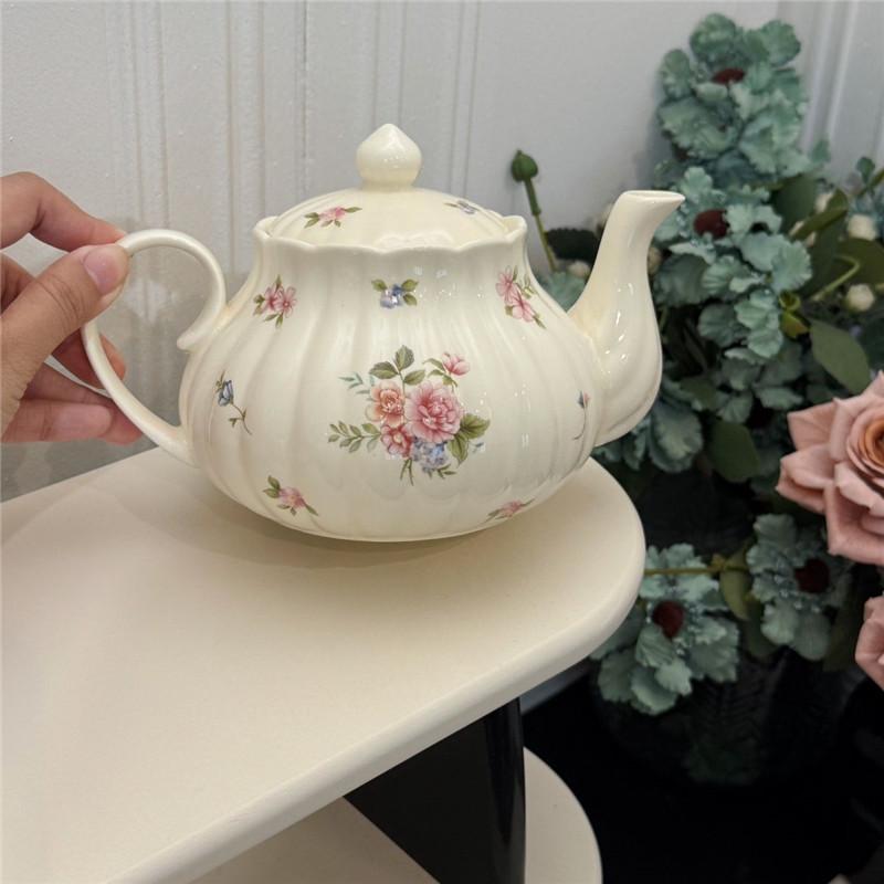 800ML Europeisk Keramisk Tekanna Högkvalitativ Porslinskaffekanna Värmetålig Vattenkeramikgryta