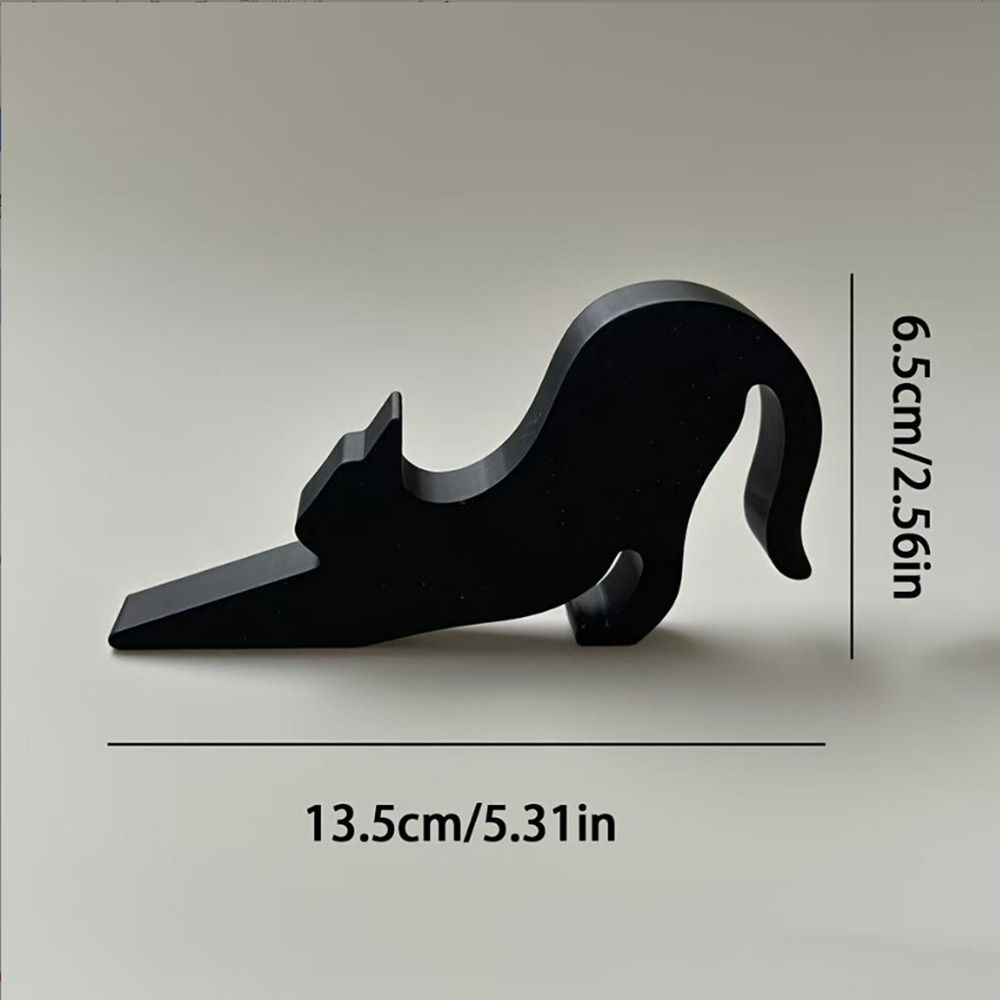 Funny 3D Printing Decorative Animal Door Stop Non-slip Anti-collision Door Stopper Black Door Bumper for Home&Office