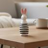 Wooden Bunnies Figurine Easter Rabbit Statue Indoor Easter Decoration Modern Art Spring Home Decors,Bunnies Sculpture