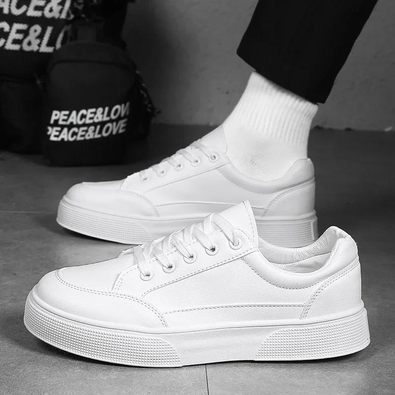 PU Leather Casual Shoes for Men Spring Men Vulcanized Shoes Comfortable Soft Mens Board Shoes 2025 Male Sneakers Tenis Masculino