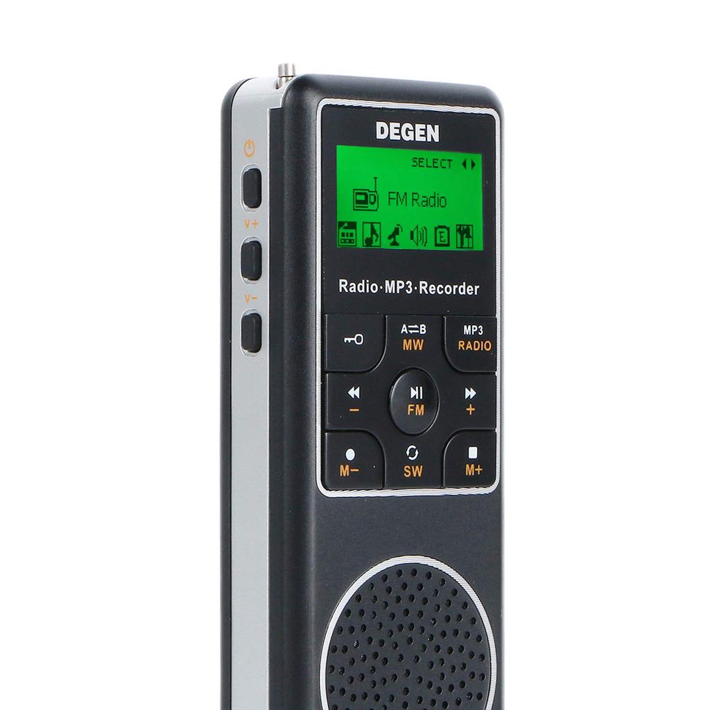 DEGEN DE1127 Spare Set Digital DSP Pocket Shortwave Radio with Recording and Voice 4GB Internal USB Portable BCL FM World Band 248 Station Preset