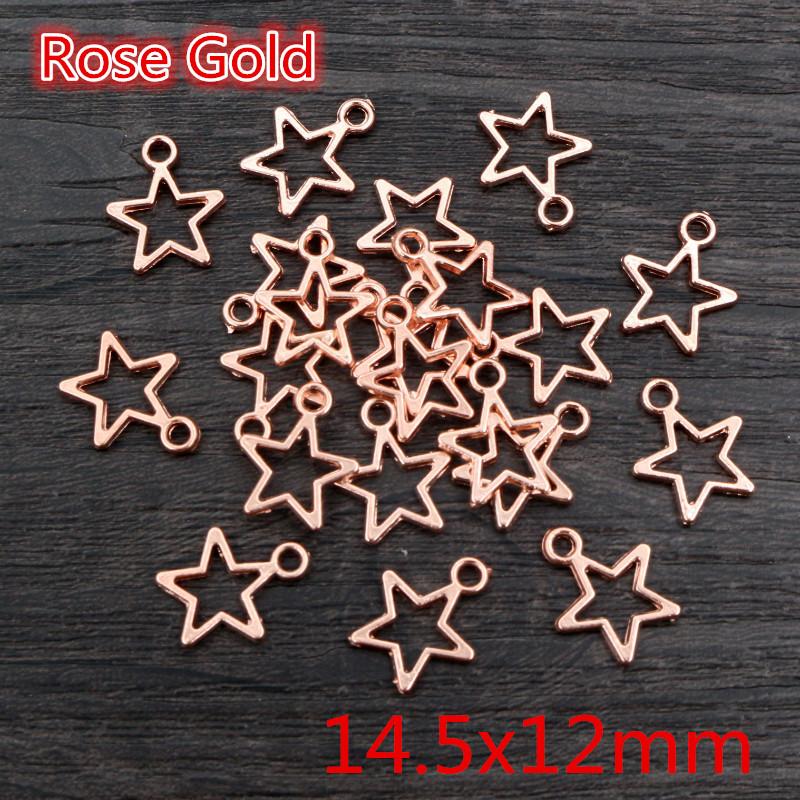 

100pcs Star Heart Charms Antique Pendant fit,Vintage Tibetan Bronze Gold Silver color,DIY Jewelry Making For Bracelet Necklace