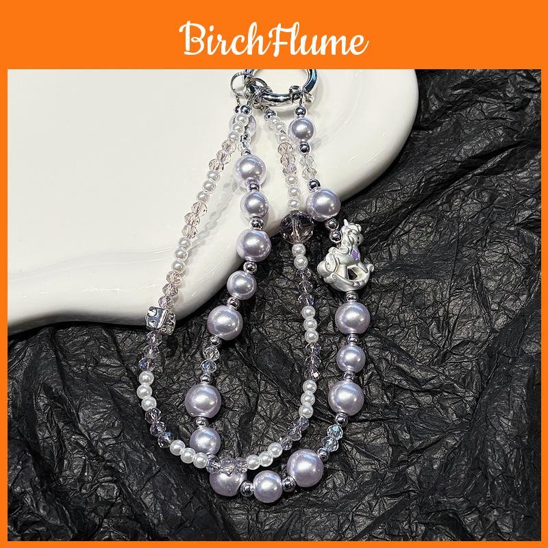 Classic Unicorn Pvc Phone Strap With Pearl Crystal Design For Unisex Use