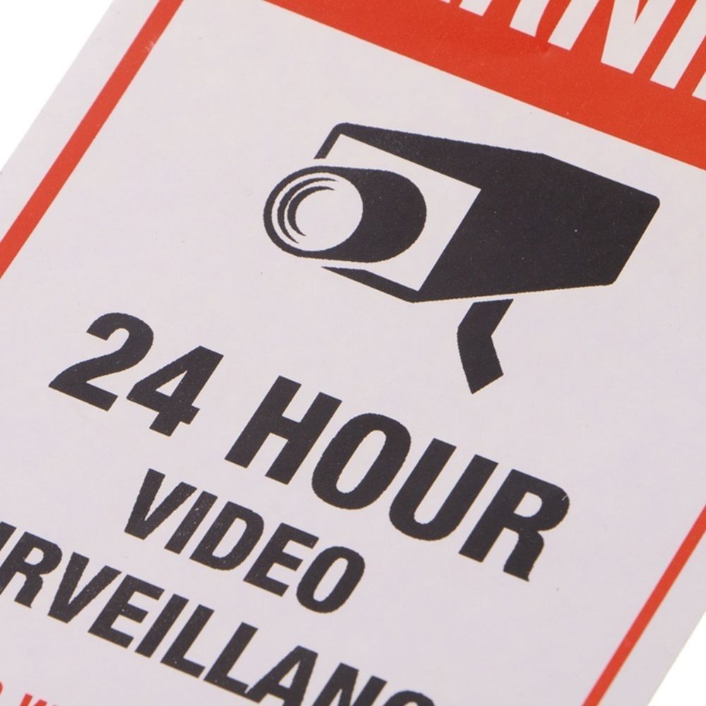 PVC Video Surveillance 24 Hour Monitor Camera Decals Warning Signs Stickers Warning Sticker