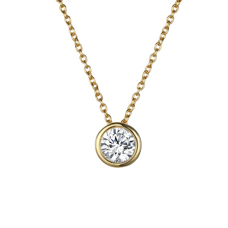 eManco Elegant Titanium Steel Diamond Clavicle Necklace for Women - Versatile, Non-Fading, Stainless Steel Pendant.