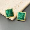 Summer Women'S Premium Earrings Drop Glaze Square Stud Earrings