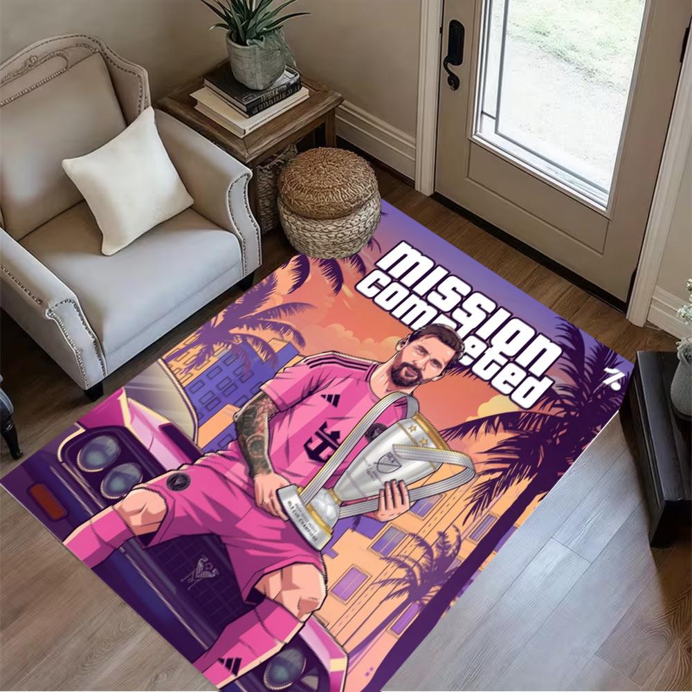 Messi World Cup Trophy Carpet Suitable For Dining Room Study Room Outdoor Entryway Antislip Carpet Office Home Decor Birthdaychristmas Gift