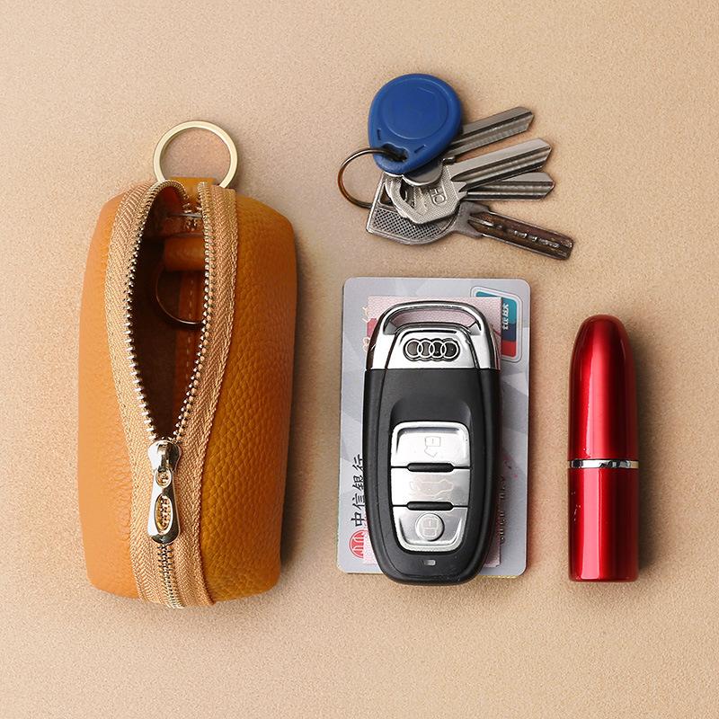 Hot PU Leather Simple Large Capacity Universal Car Key Bag for Women, Compact Storage Mini Key Bag Cover, Cute for Home Use
