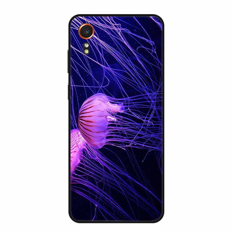 For Samsung Galaxy Xcover 7 Case Fashion Flowers Black Silicone Soft Back Cover For Samsung Galaxy Xcover7 Phone Case Coque Capa