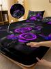 1 Simple Modern Plant Flower Purple Rose Digital Printed Frosted Fitted Sheet,bedroom Printed Bed cover,bedding(No Pillowcase)
