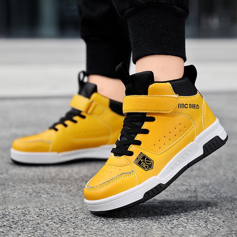 Children's autumn and winter campus 2025 high-top sports shoes Boys' fashion breathable shoes Middle and older children's girls' outdoor sports shoes