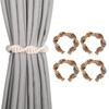 Bohemian Twist Curtain Buckle Holdbacks, 8Pack Jutes Twines Tie Backs for Light Filtering Drapes