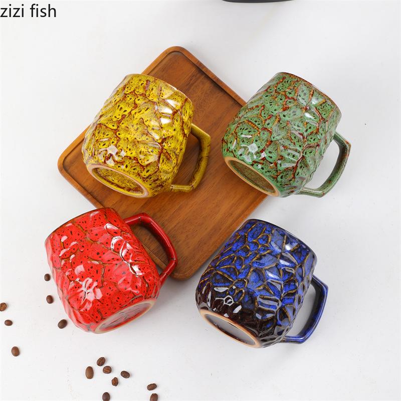 Large Capacity Water Cup Kiln Transmutation Ceramic Mug Coffee Cups Afternoon Tea Mug Breakfast Cup Beverage Mugs Coffee Mugs