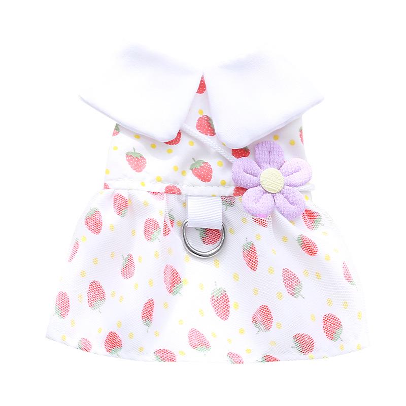 Breathable Strawberry Print Vest for Spring/Summer - Suitable for Small Dogs Like Teddy, Bichon, Schnauzer