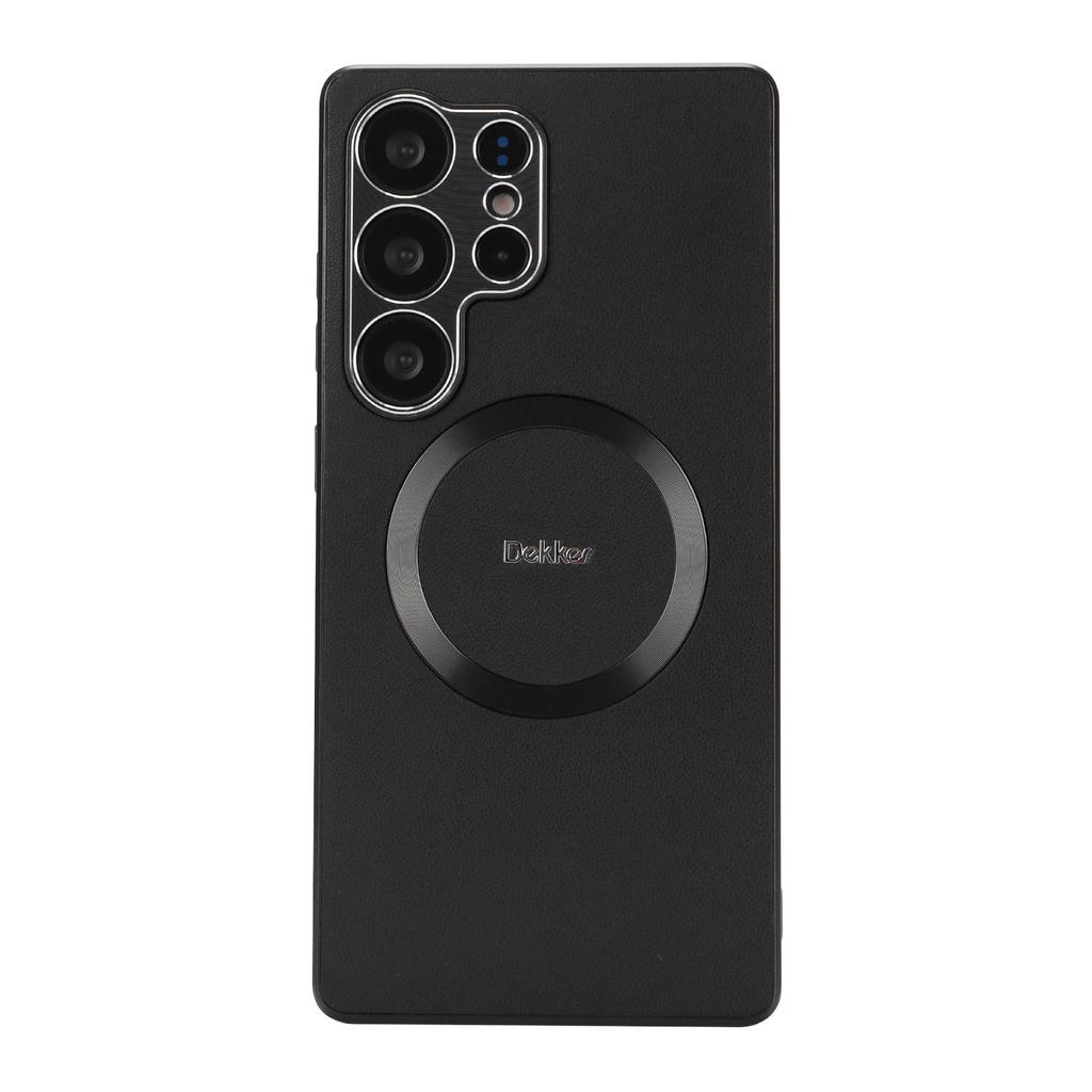 Plain Leather Magnetic Mobile Phone Case Is Suitable for Samsung S25ULTRA Fine Hole Lens Protection S24 High-end Light Luxury Protective Case
