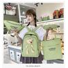 Female Junior High School College Students Four-piece School Bags Korean Version Harajuku Style Backpack Ins Knapsack with Bumbag Pen Bag