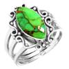 925 Sterling Silver Ring Women Gemstone Handmade Jewelry Wedding Gift Blue Green Purple Copper Turquoise Pearl Lapis Mother Of Pearl Fashion