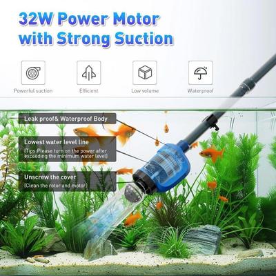 Sunsun HXS-02 16W Forte Sucção Limpador de Aquário Tanque de Peixes Aquário Multifuncional Elétrico Troca de Água