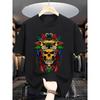 Men'S Stylish Summer Short-Sleeve T-Shirt with Vibrant Skull Print – Casual Round Neck, Perfect for Casual Attire In All Settings, Skull T Shir
