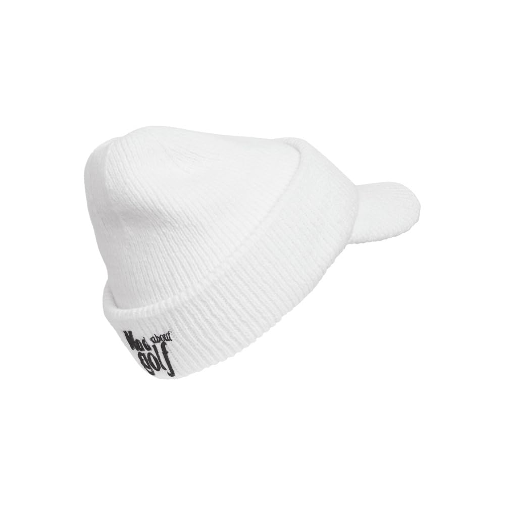 Adidas Golf Graphic Brim Knit White COLD.RDY Beanie, Men's,