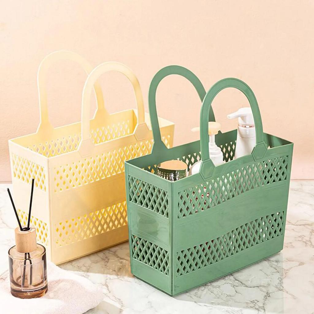Shower Caddy Basket with Handles Portable Large Capacity Drainage Box Household Storage Basket for Camp Bathroom Beach Dorm Gym