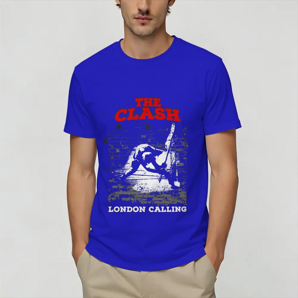 Novelty Vintage The Clash TShirt for Unisex Round Collar Cotton T Shirts Short Sleeve Tee Shirt Summer Clothes