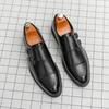 Leather Shoes Men's 20252025 Large Size Buckle Pointed Groom Wedding Business Dress Men's Shoes Small Leather Shoes