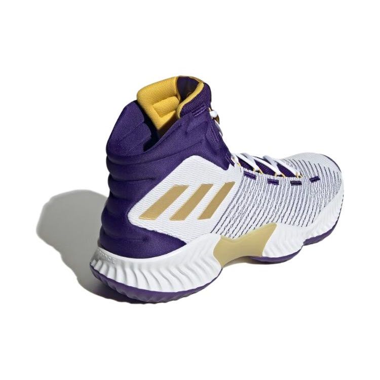 Adidas Pro Bounce 2018 Comfortable Durable Lightweight Mid-Top Basketball Shoes Unisex Sneakers White Purple IG4495
