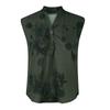 Damska Moda Casual Bluzki z Dekoltem V Drukowane Koszulki Bez Rękawów Pulower T-shirty